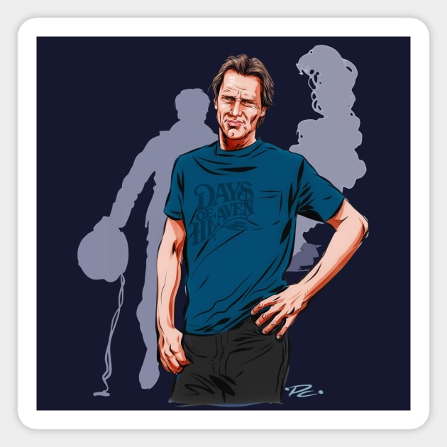 Sam Shepard - An illustration by Paul Cemmick Sticker by PLAYDIGITAL2020